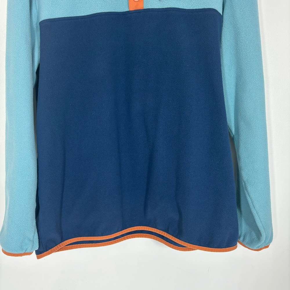 Patagonia Colorblock Fleece Sweatshirt Snap Navy Aqua Sz L - Picture 5 of 14